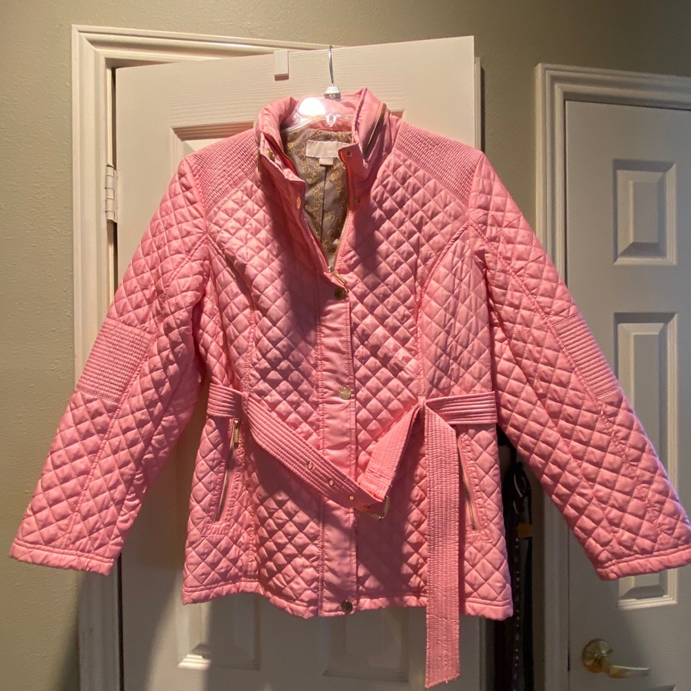 Michael Kors pink light puffy jacket size xl